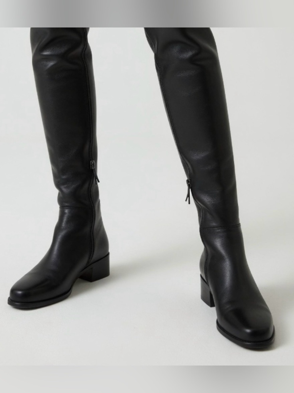 STUART WEITZMAN Over the knee Black Knee-High Leather Boots